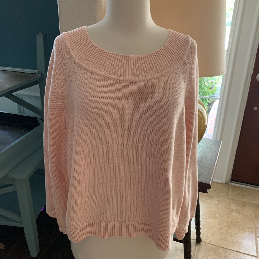 J Crew Mercantile Light Pink Slouchy Beach Sweater Med Cotton